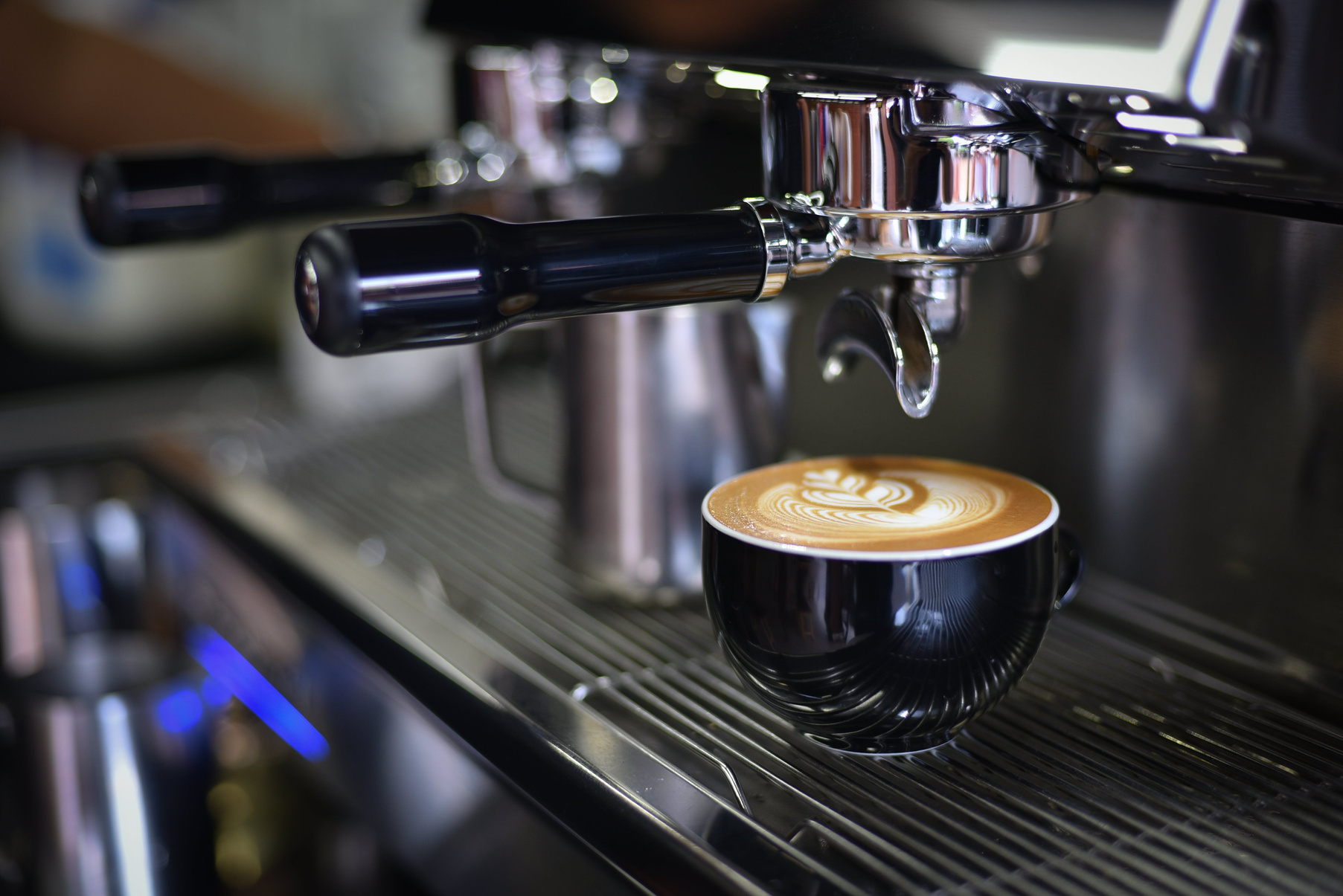 Coffee Latte Art In Coffee Shop Cafe